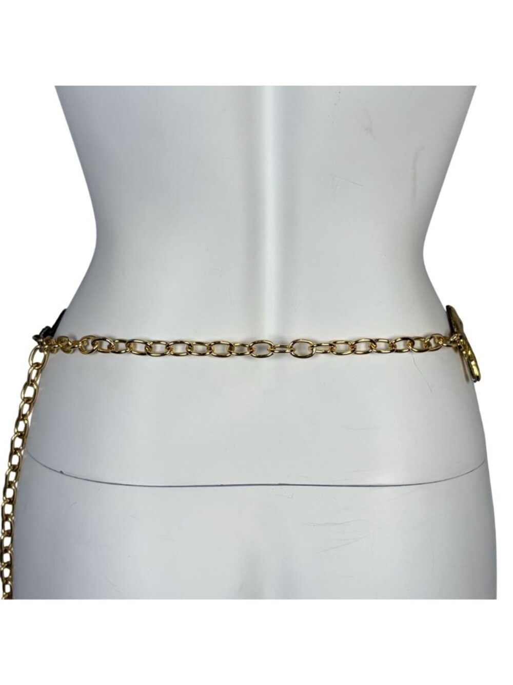 Vintage Gold Tone Metal Elephant Shape Charms Chain Link Waist Belt Adjustable - Picture 3 of 7
